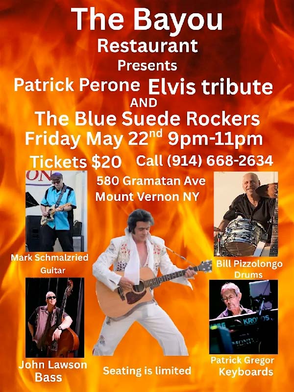 Elvis Tribute at The Bayou Restaurant